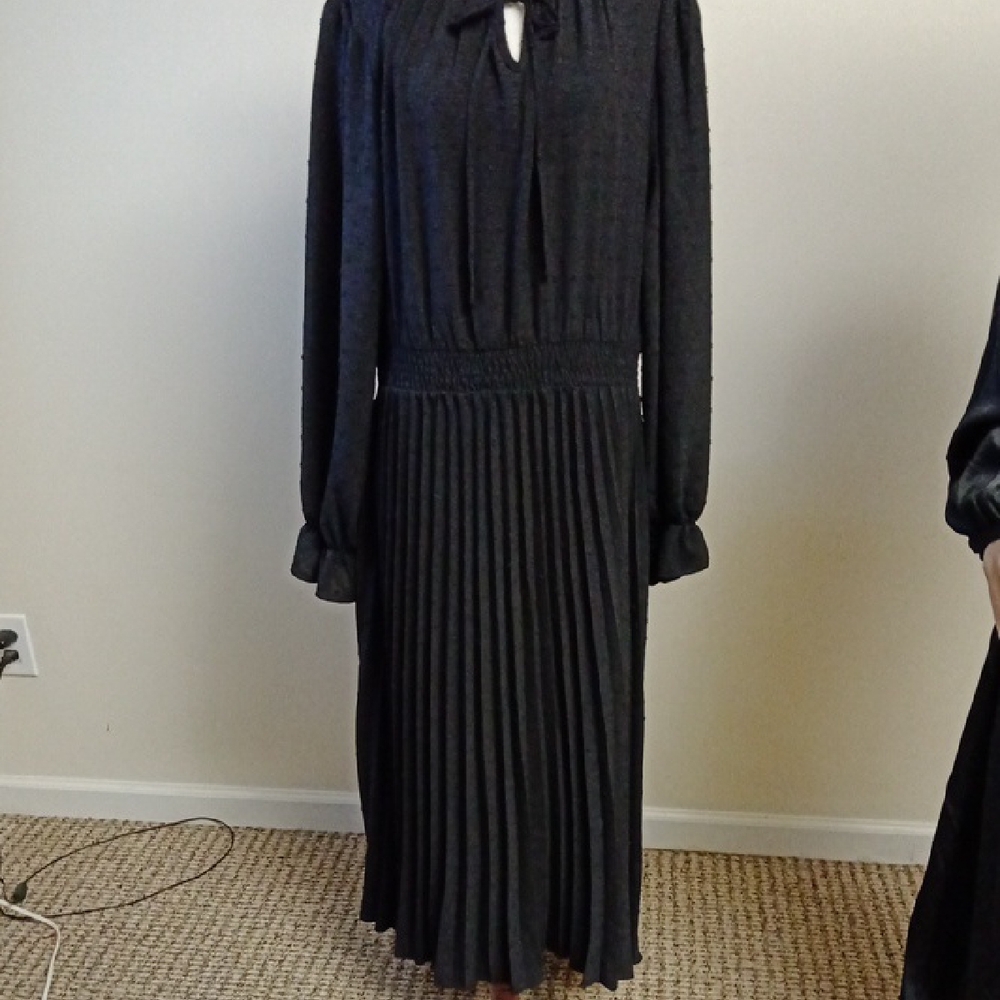 Elegant Black Pleated Dress